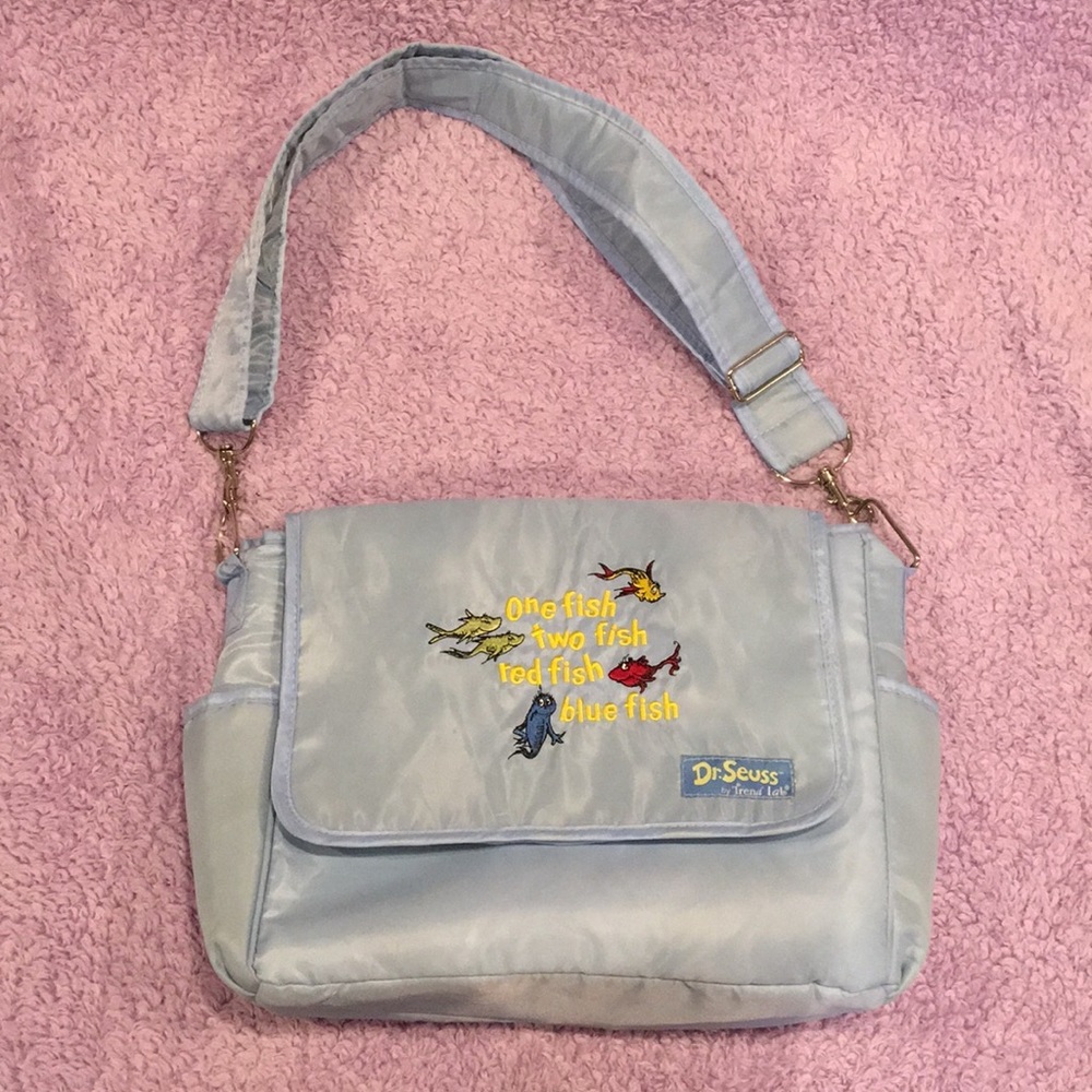 Dr. Seuss Blue Diaper/Messenger Bag By Trend Lab